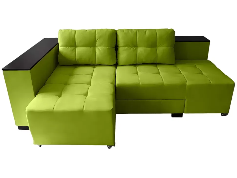 Оливковый угловой диван Элата ШИК Галичина ножницы