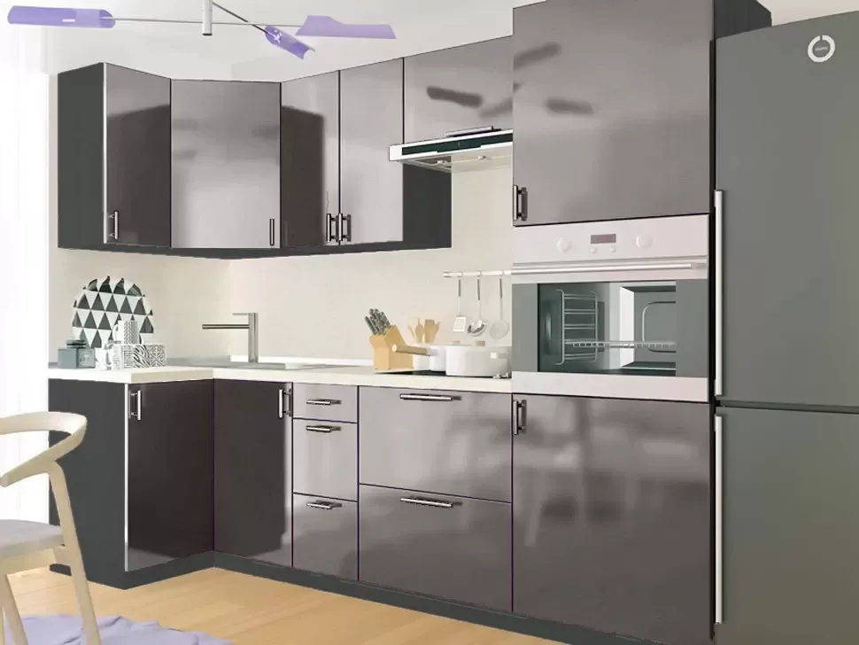 Антрацит Капучино NEW Кутова кухня Мода 2,6×1,0 м (з пеналом) Віп-Майстер Антрацит Капучино NEW Кутова кухня Мода 2,6×1,0 м (з пеналом) Віп-Майстер