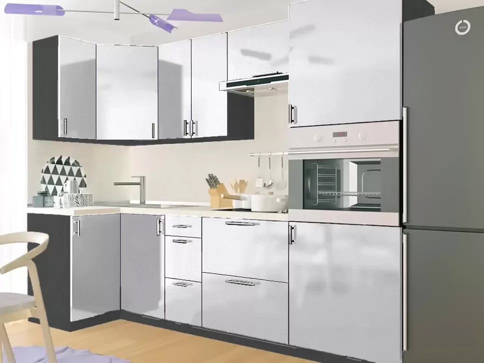Антрацит Лайт Кутова кухня Мода 2,6×1,0 м (з пеналом) Віп-Майстер Антрацит Лайт Кутова кухня Мода 2,6×1,0 м (з пеналом) Віп-Майстер