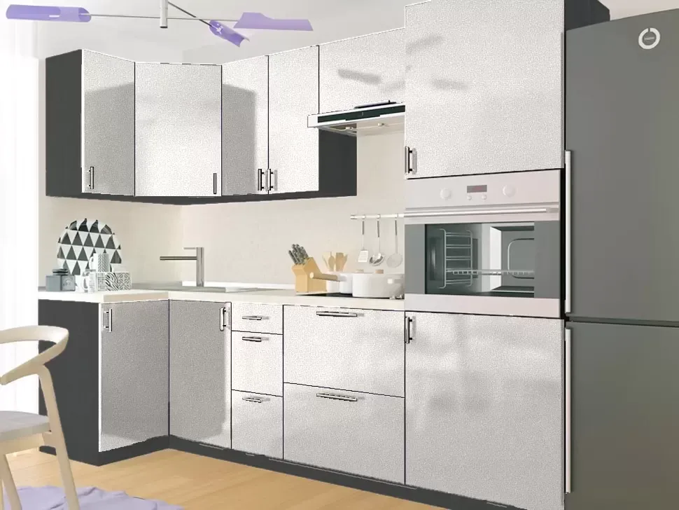 Антрацит Срібло NEW Металік Кутова кухня Мода 2,6×1,0 м (з пеналом) Віп-Майстер Антрацит Срібло NEW Металік Кутова кухня Мода 2,6×1,0 м (з пеналом) Віп-Майстер