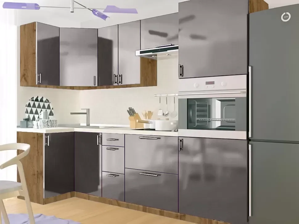 Дуб Аппалачі Капучино NEW Кутова кухня Мода 2,6×1,0 м (з пеналом) Віп-Майстер Дуб Аппалачі Капучино NEW Кутова кухня Мода 2,6×1,0 м (з пеналом) Віп-Майстер