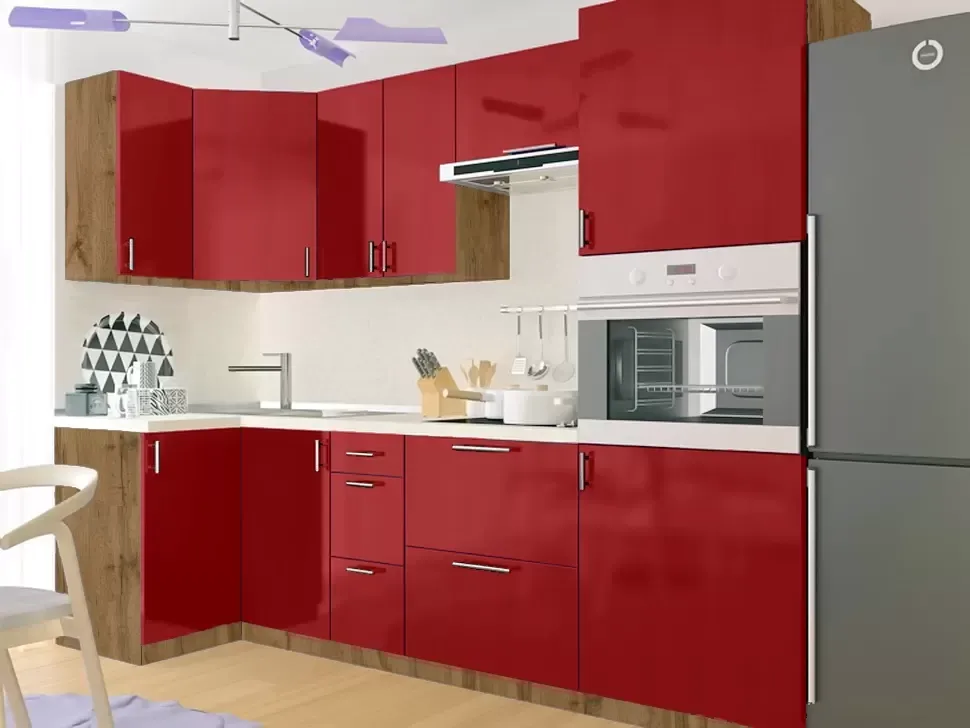 Дуб Аппалачі Черрі Кутова кухня Мода 2,6×1,0 м (з пеналом) Віп-Майстер Дуб Аппалачі Черрі Кутова кухня Мода 2,6×1,0 м (з пеналом) Віп-Майстер
