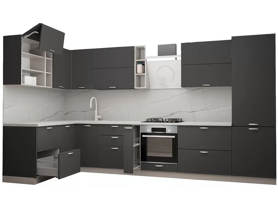 LuxeForm 38 Мм Аріан Кутова кухня 3800х1700 мм МДФ фасади Idea LuxeForm Рост