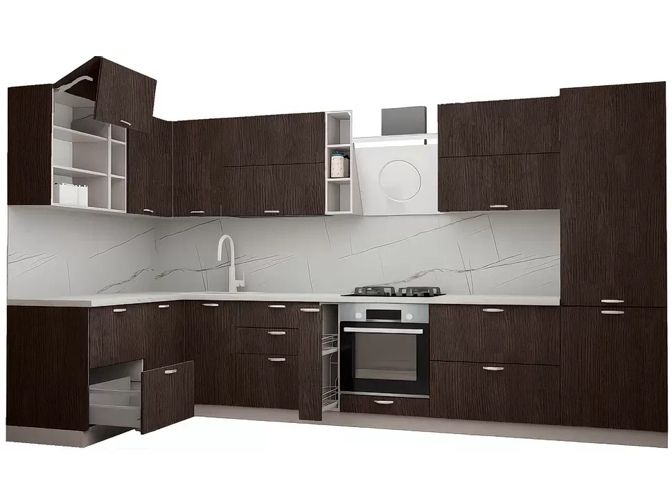 LuxeForm 38 Мм Клен Гірський Кутова кухня 3800х1700 мм МДФ фасади Idea LuxeForm Рост
