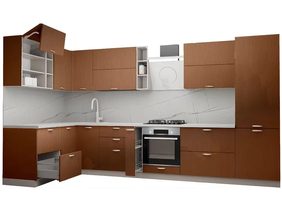 Кутова кухня 3800х1700 мм МДФ фасади Idea LuxeForm Рост купити в Києві – Київ-Меблі™
