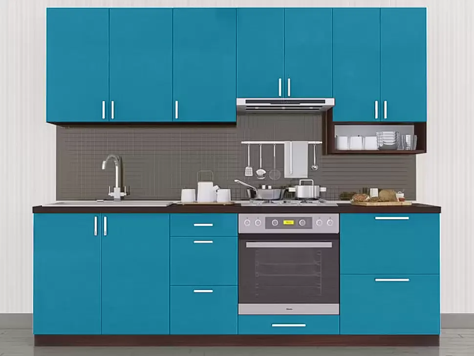 Голубая глянцевая кухня Color-MIX VIP-Master 2.4 метра Голубая глянцевая кухня Color-MIX VIP-Master 2.4 метра