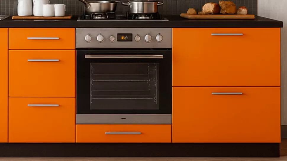 Оранжевая глянцевая кухня Color-MIX VIP-Master 2.4 метра Оранжевая глянцевая кухня Color-MIX VIP-Master 2.4 метра