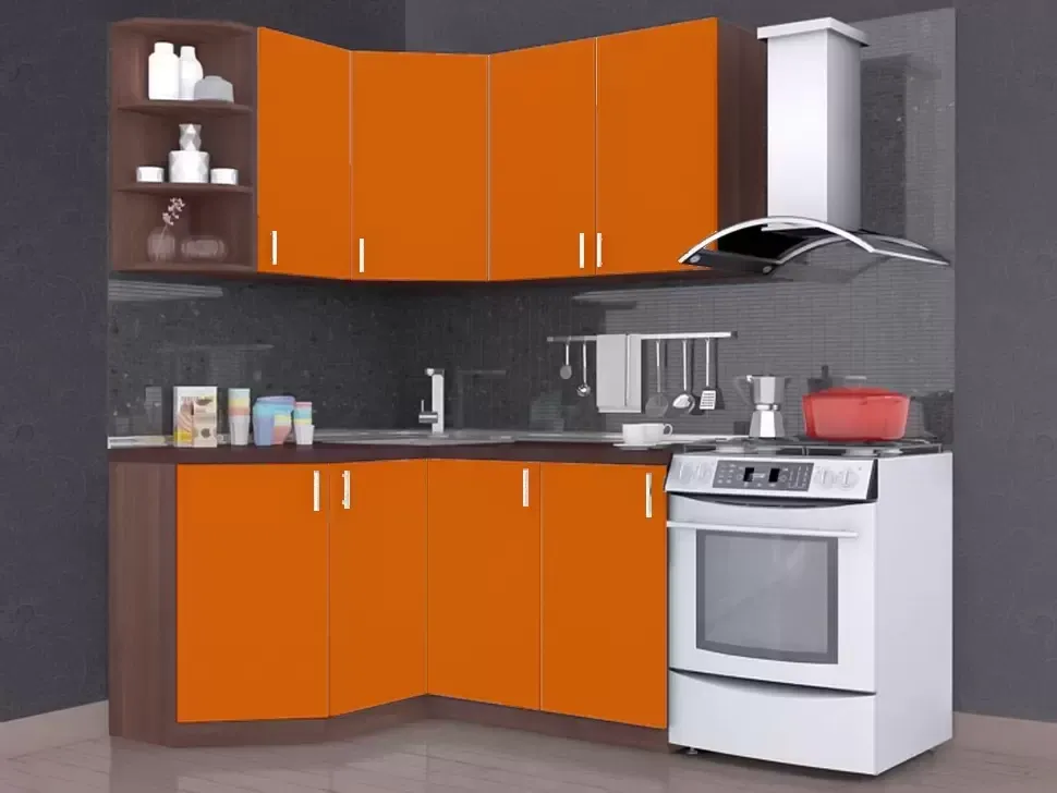 Помаранчевий Кутова кухня Мода 1,4×1,3 м Віп-Майстер Помаранчевий Кутова кухня Мода 1,4×1,3 м Віп-Майстер
