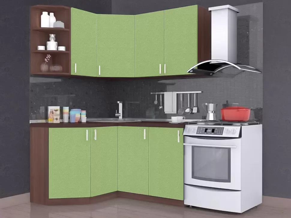 Фісташка Металік Кутова кухня Мода 1,4×1,3 м Віп-Майстер Фісташка Металік Кутова кухня Мода 1,4×1,3 м Віп-Майстер