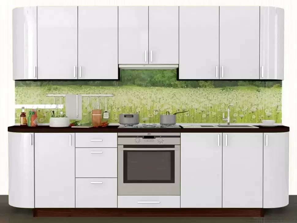 Белая глянец прямая кухня Color-MIX VIP-Master 2.4 метра Белая глянец прямая кухня Color-MIX VIP-Master 2.4 метра