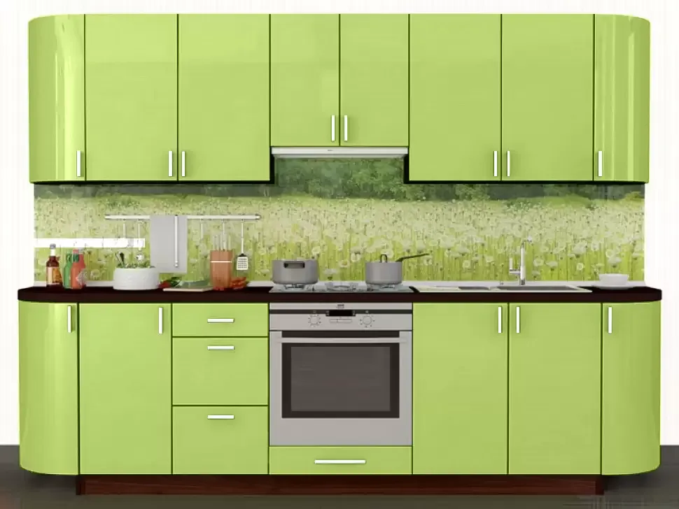 Оливковая глянец прямая кухня Color-MIX VIP-Master 2.4 метра Оливковая глянец прямая кухня Color-MIX VIP-Master 2.4 метра
