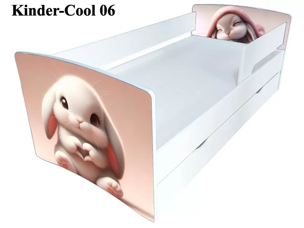 Дитяче ліжко Kinder Cool 06 Зайчик дитяче ліжко з ящиком меблевої фабрики Viorina DECO
