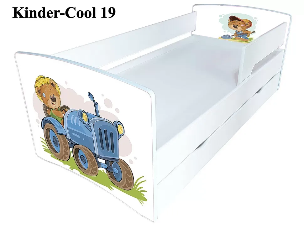 Дитяче ліжко Kinder Cool 19 Трактор дитяче ліжко з ящиком меблевої фабрики Viorina DECO