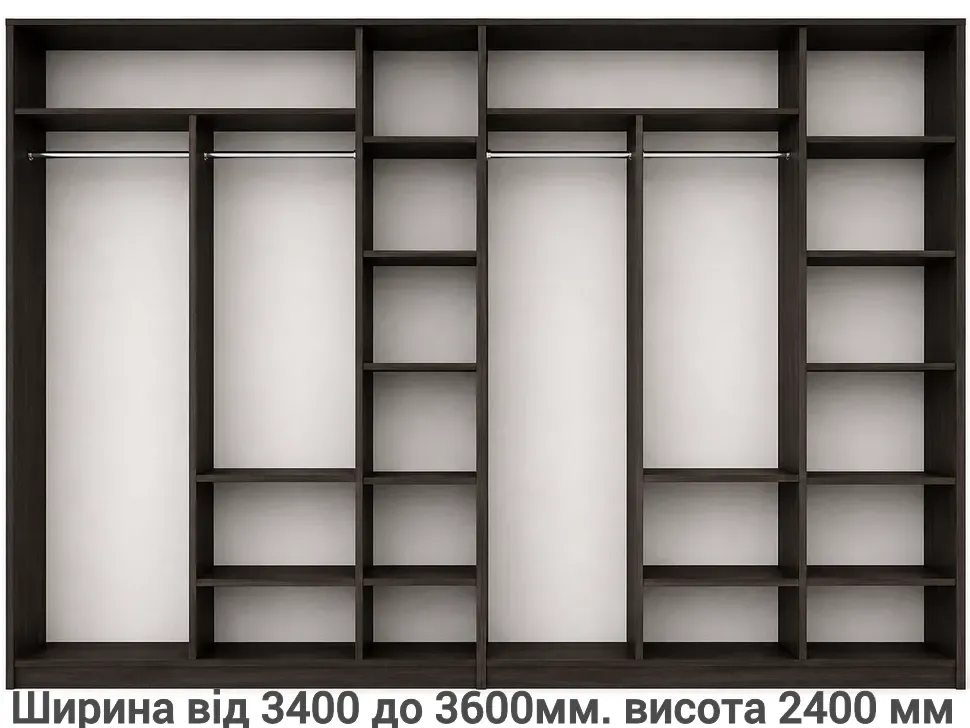 3600 Мм, 2400 Мм Шафа-купе Сафарі Фенікс Ультра чотиридверна