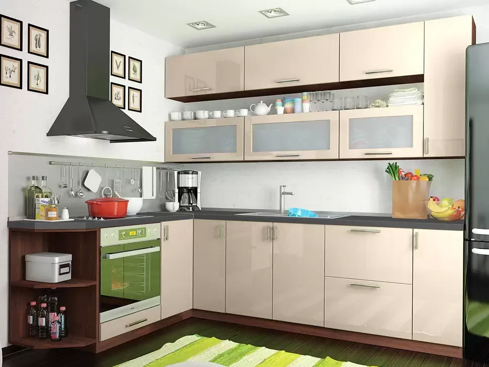 Бежевая угловая кухня Color-MIX VIP-Master 2600x1900