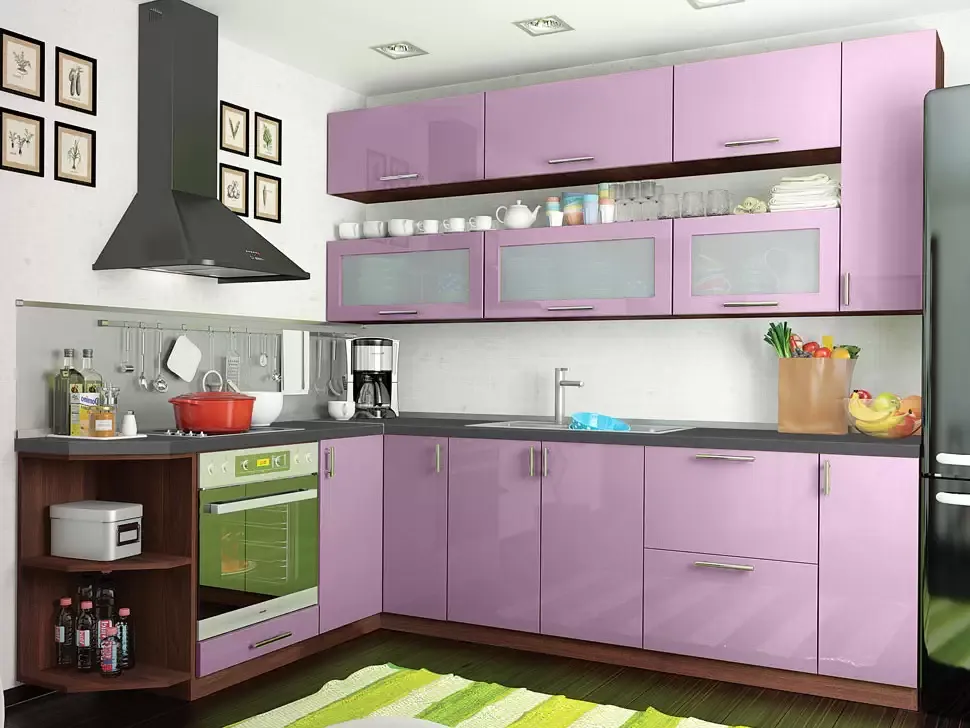 Розовая угловая кухня Color-MIX VIP-Master 2600x1900