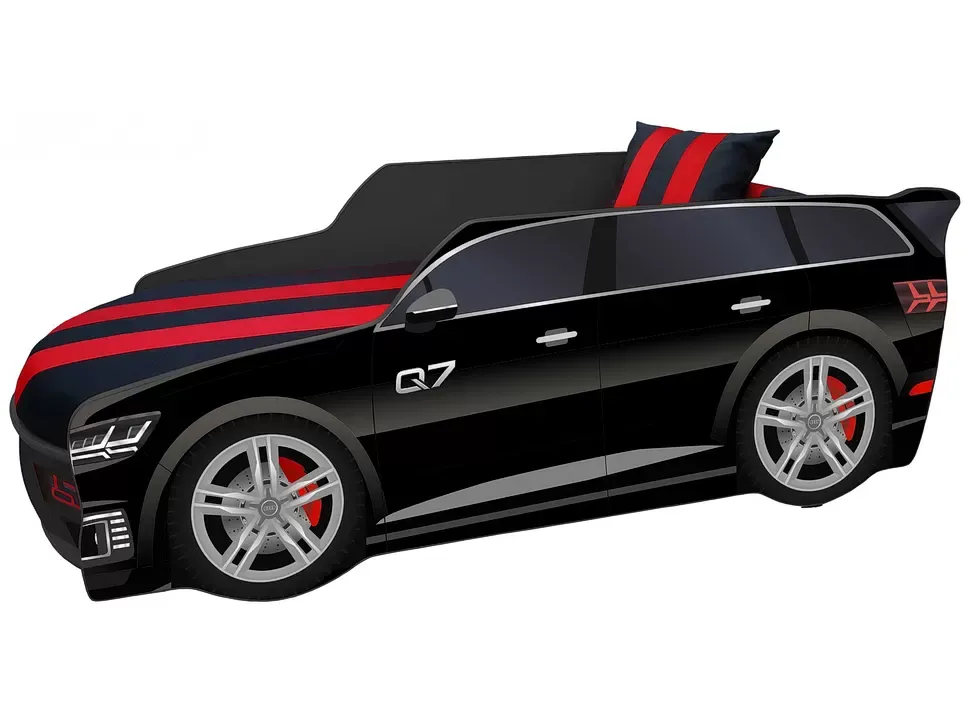 Чорне диван-ліжко з матрацом машина AUDI Q7 Premium P003 Viorina DEKO