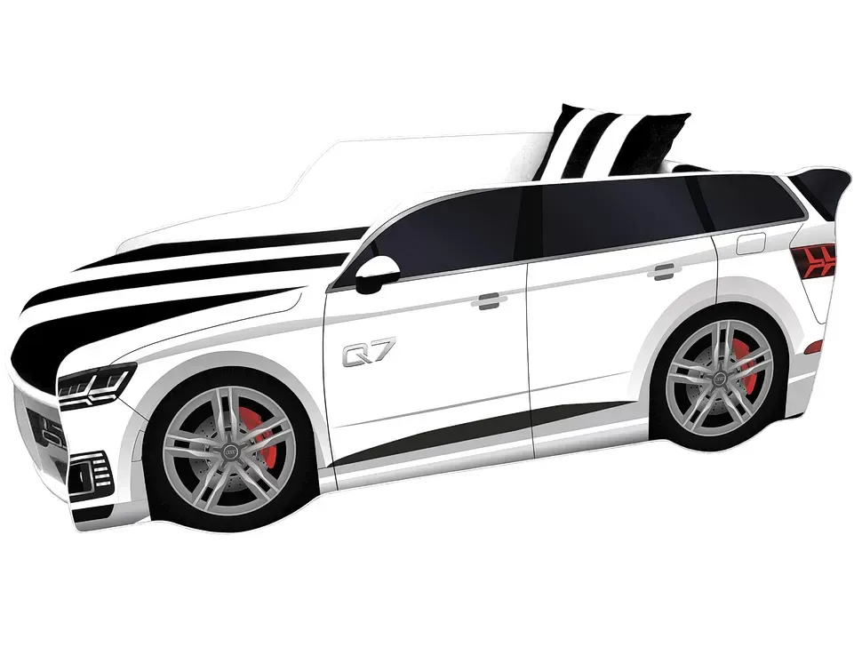 Білий диван-ліжко з матрацом машина AUDI Q7 Premium P003 Viorina DEKO