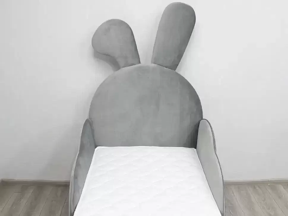 Серая детская кровать BabyBoom Rabbit мебельной фабрики ШИК-Галичина вид спереди Серая детская кровать BabyBoom Rabbit мебельной фабрики ШИК-Галичина вид спереди