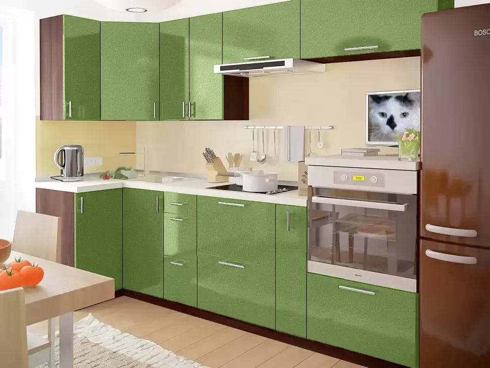 Фісташка Металік Кутова кухня Мода 2,8×1,0 м Віп-Майстер Фісташка Металік Кутова кухня Мода 2,8×1,0 м Віп-Майстер