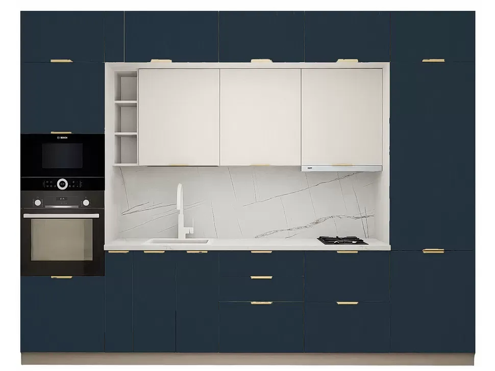 LuxeForm 38 Мм Чорничний Модульна кухня 3200 мм МДФ фасади Idea LuxeForm Рост