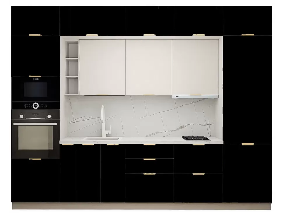 LuxeForm 38 Мм Чорний Модульна кухня 3200 мм МДФ фасади Idea LuxeForm Рост