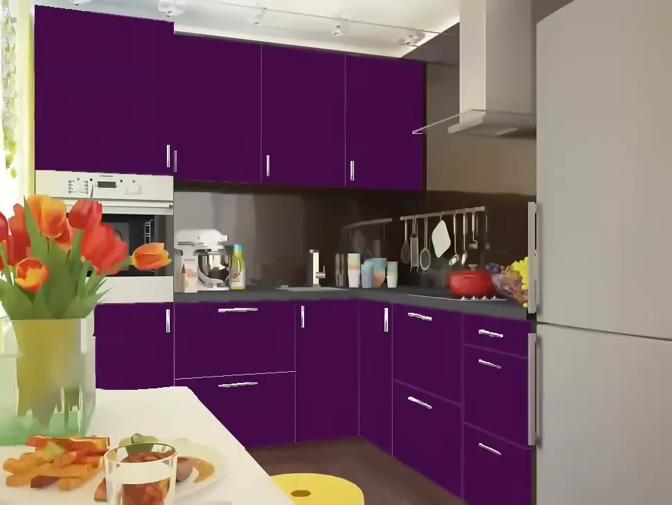 Індіго Кутова кухня Мода 2,0×2,2 м (з пеналом) Віп-Майстер Індіго Кутова кухня Мода 2,0×2,2 м (з пеналом) Віп-Майстер