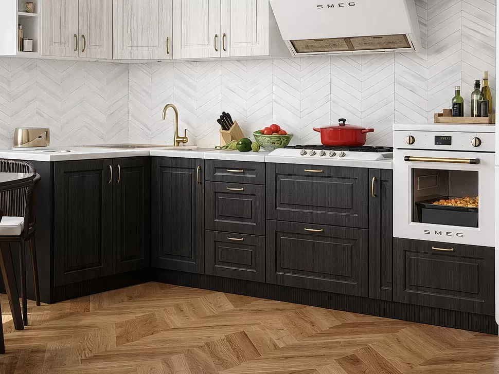 Кутова кухня Грація 2,8×1,4 м дуб темний-світлий Віп-Майстер фото 3