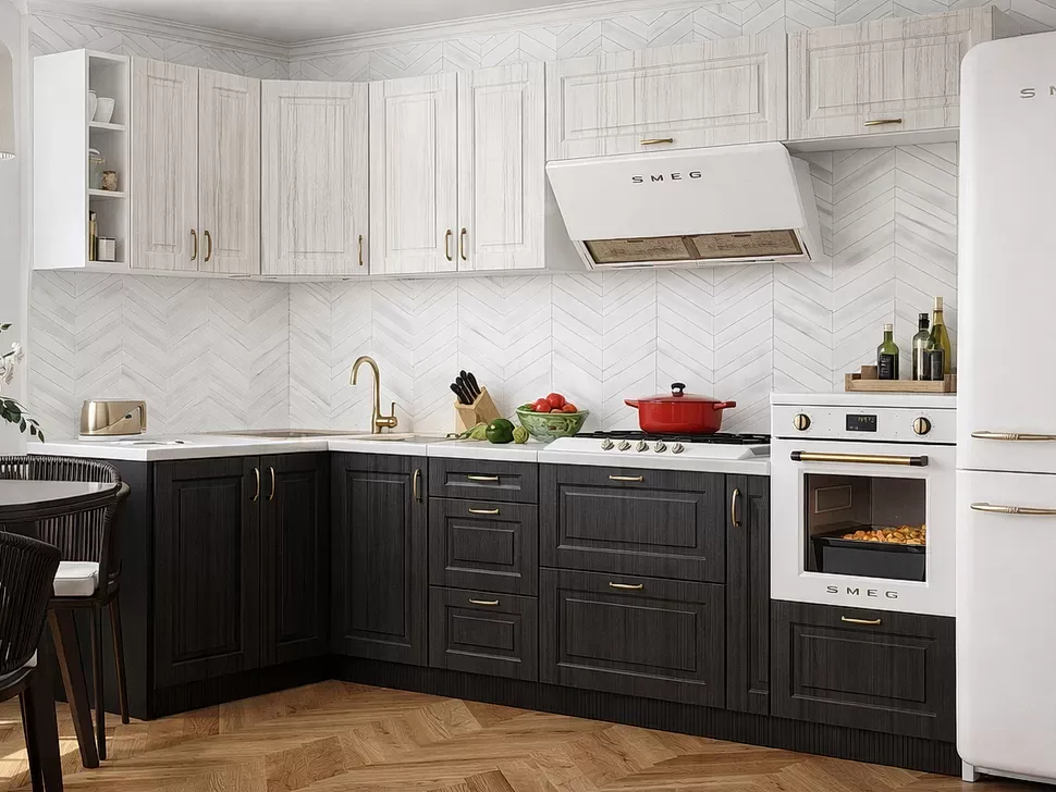 Кутова кухня Грація 2,8×1,4 м дуб темний-світлий Віп-Майстер фото 2