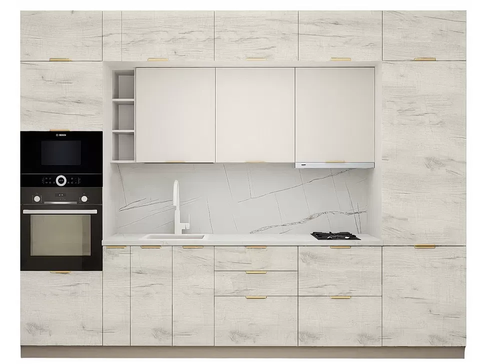 LuxeForm 38 Мм Дуб Крафт Білий Модульна кухня 3200 мм ДСП фасади Рост