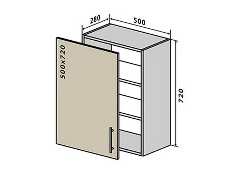 Розміри настінної шафи для кухні Колор-Мікс модуль №5 500x720x280 Віп-Майстер стандарт Розміри настінної шафи для кухні Колор-Мікс модуль №5 500x720x280 Віп-Майстер стандарт