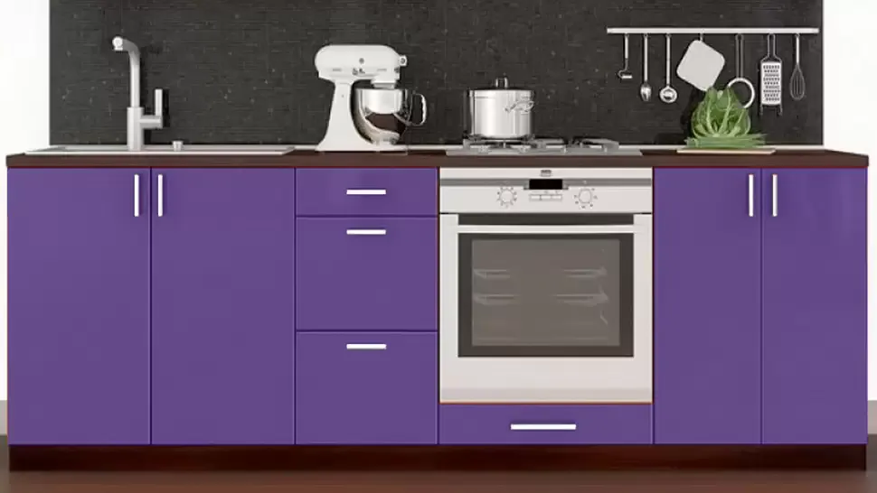 Сиреневая прямая кухня Color-MIX VIP-Master 2.4 метра Сиреневая прямая кухня Color-MIX VIP-Master 2.4 метра