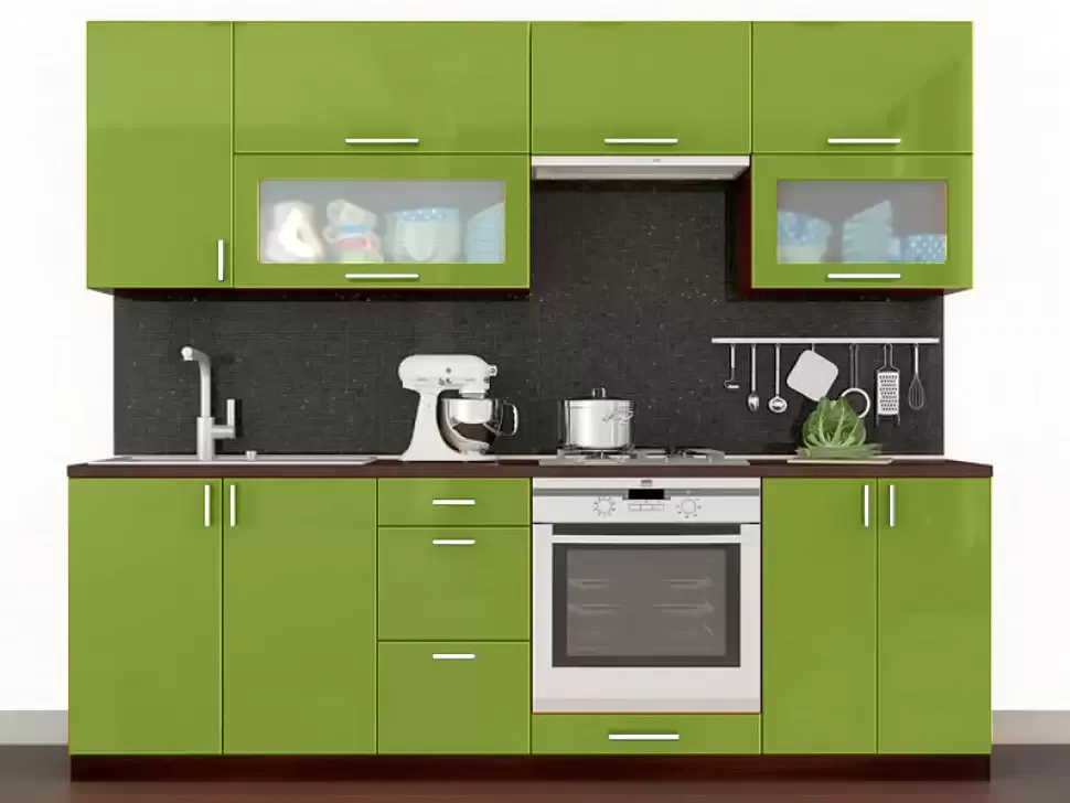 Оливковая прямая кухня Color-MIX VIP-Master 2.4 метра Оливковая прямая кухня Color-MIX VIP-Master 2.4 метра