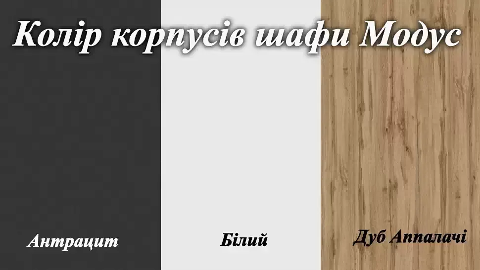 Цвета корпусов ДСП для шкафа распашного Модус зеркало 2000х530х2030 мебельная фабрика ВИП-Мастер