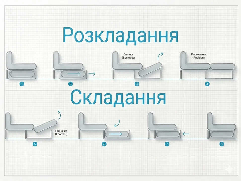 Механізм розкладання кутового дивану Прадо Київський-Стандарт дельфін із приставним столиком