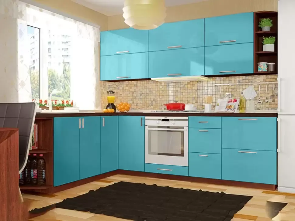 Голубая угловая кухня Color-MIX VIP-Master 2600x2100 Голубая угловая кухня Color-MIX VIP-Master 2600x2100