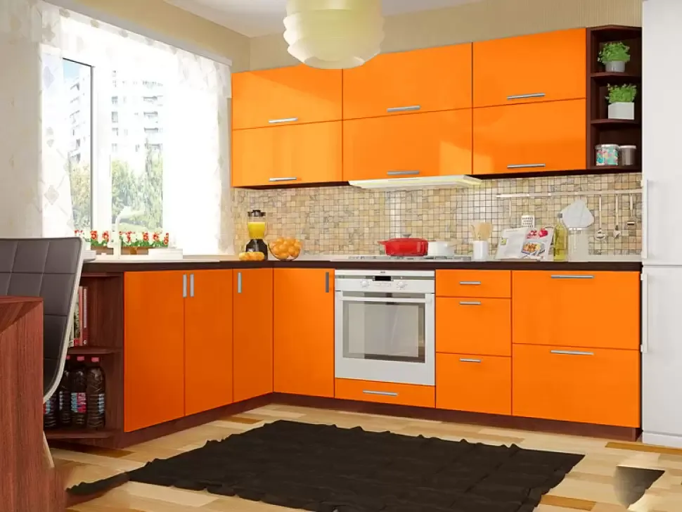 Оранжевая угловая кухня Color-MIX VIP-Master 2600x2100 Оранжевая угловая кухня Color-MIX VIP-Master 2600x2100