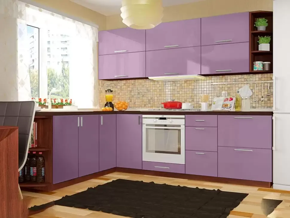 Фиалковая угловая кухня Color-MIX VIP-Master 2600x2100 Фиалковая угловая кухня Color-MIX VIP-Master 2600x2100