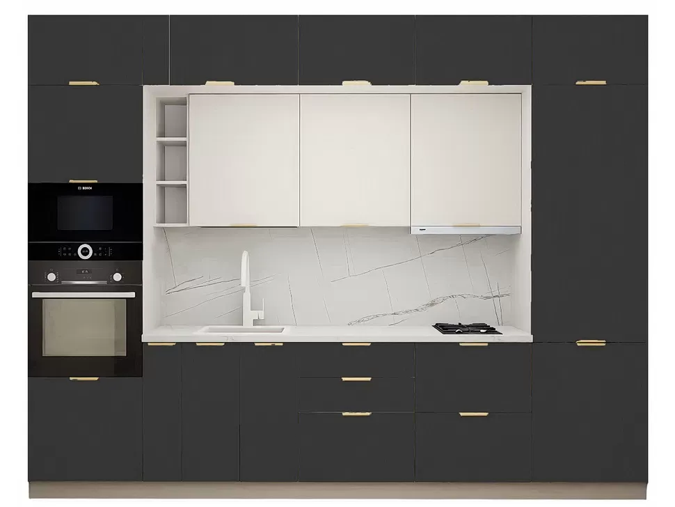 LuxeForm 38 Мм, Графит Модульная кухня Acryl 3,2 м фасады LuxeForm Рост LuxeForm 38 Мм, Графит Модульная кухня Acryl 3,2 м фасады LuxeForm Рост
