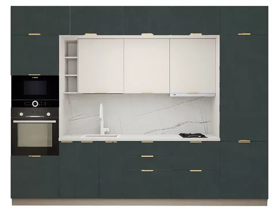 LuxeForm 38 Мм, Гриджио Модерн Модульная кухня Acryl 3,2 м фасады LuxeForm Рост LuxeForm 38 Мм, Гриджио Модерн Модульная кухня Acryl 3,2 м фасады LuxeForm Рост