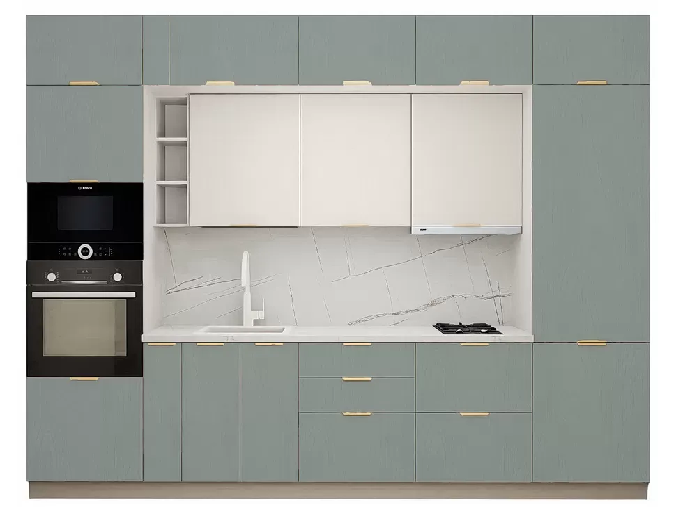 LuxeForm 38 Мм, Каменная Роза Модульная кухня Acryl 3,2 м фасады LuxeForm Рост LuxeForm 38 Мм, Каменная Роза Модульная кухня Acryl 3,2 м фасады LuxeForm Рост