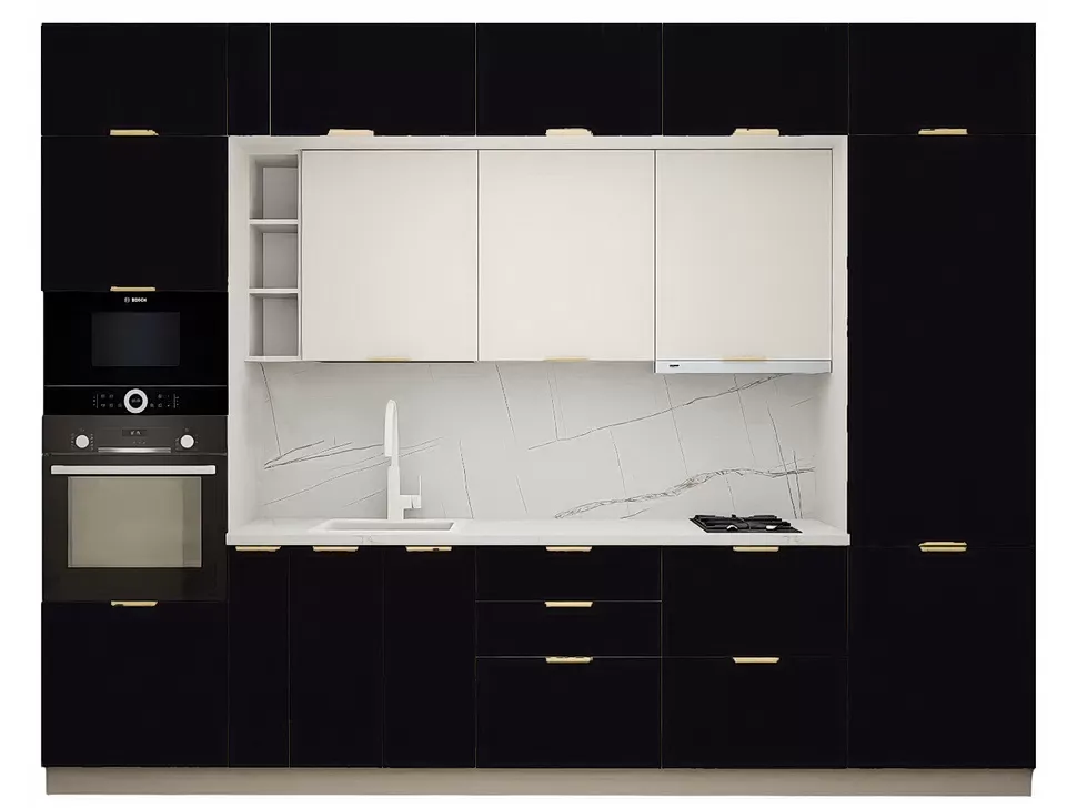 LuxeForm 38 Мм, Космос Модульная кухня Acryl 3,2 м фасады LuxeForm Рост