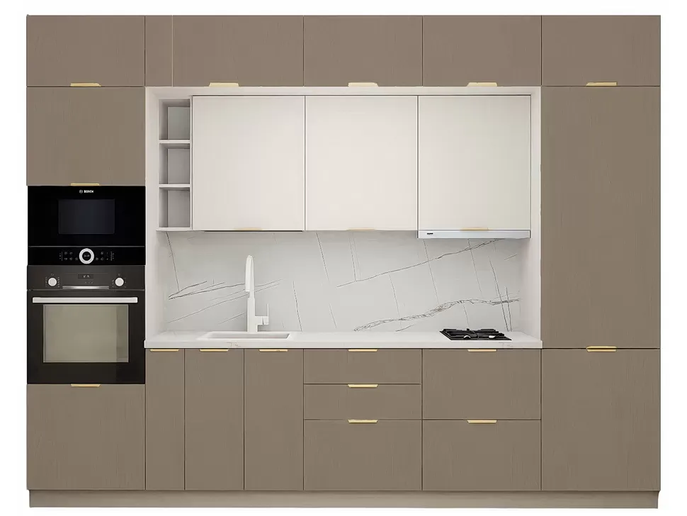 LuxeForm 38 Мм, Мокко Модульная кухня Acryl 3,2 м фасады LuxeForm Рост LuxeForm 38 Мм, Мокко Модульная кухня Acryl 3,2 м фасады LuxeForm Рост