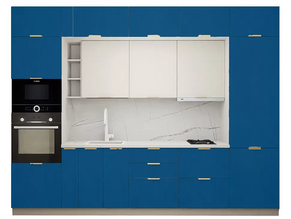 LuxeForm 38 Мм, Сапфит Модульная кухня Acryl 3,2 м фасады LuxeForm Рост LuxeForm 38 Мм, Сапфит Модульная кухня Acryl 3,2 м фасады LuxeForm Рост