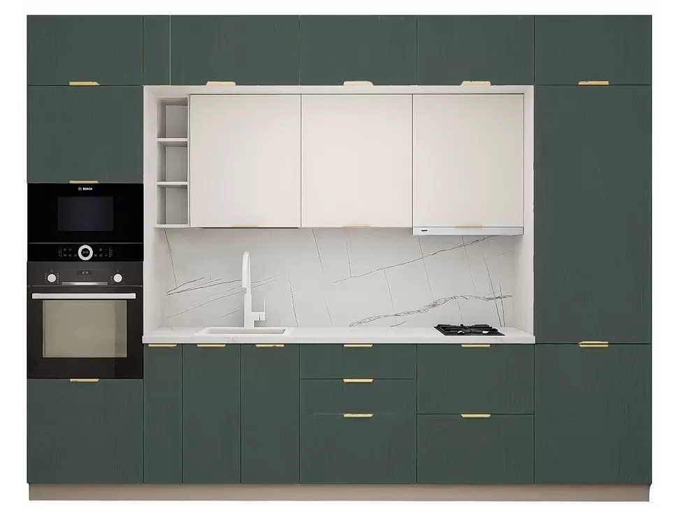LuxeForm 38 Мм, Эвкалипт Модульная кухня Acryl 3,2 м фасады LuxeForm Рост LuxeForm 38 Мм, Эвкалипт Модульная кухня Acryl 3,2 м фасады LuxeForm Рост