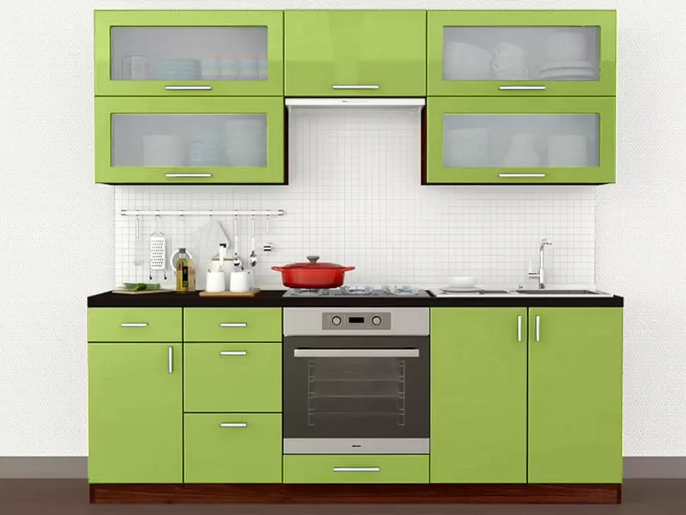 Оливковая прямая кухня Color-MIX VIP-Master 2.2 метра Оливковая прямая кухня Color-MIX VIP-Master 2.2 метра