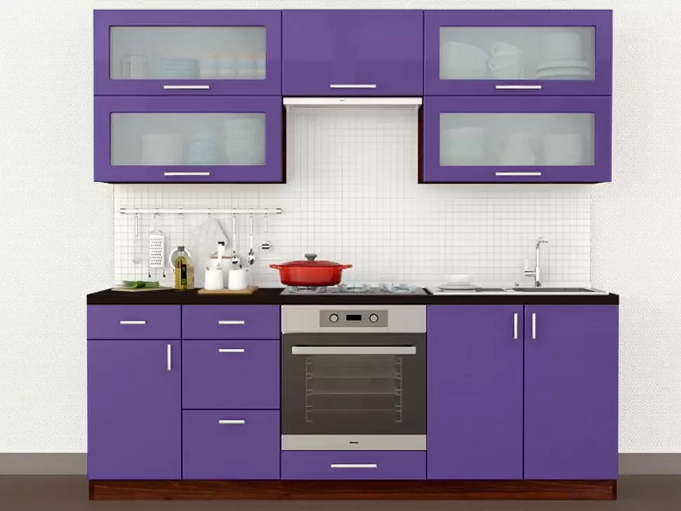 Сиреневая прямая кухня Color-MIX VIP-Master 2.2 метра Сиреневая прямая кухня Color-MIX VIP-Master 2.2 метра