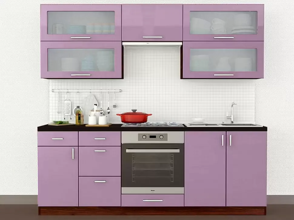 Розовая прямая кухня Color-MIX VIP-Master 2.2 метра Розовая прямая кухня Color-MIX VIP-Master 2.2 метра