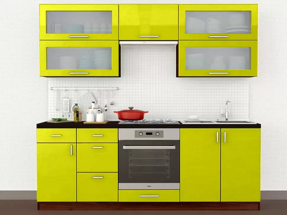 Желтый металлик прямая кухня Color-MIX VIP-Master 2.2 метра Желтый металлик прямая кухня Color-MIX VIP-Master 2.2 метра