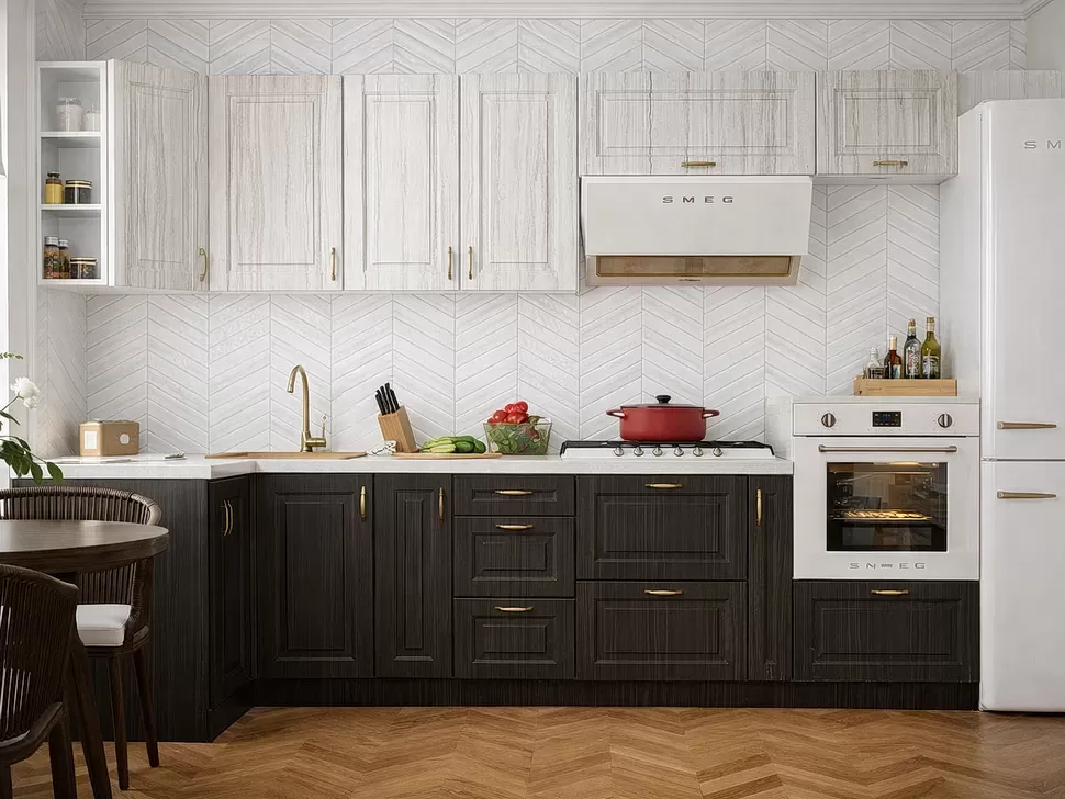 Угловая кухня Грация 2,8×1,4 м МДФ дуб темный-светлый Вип-Мастер фото 2